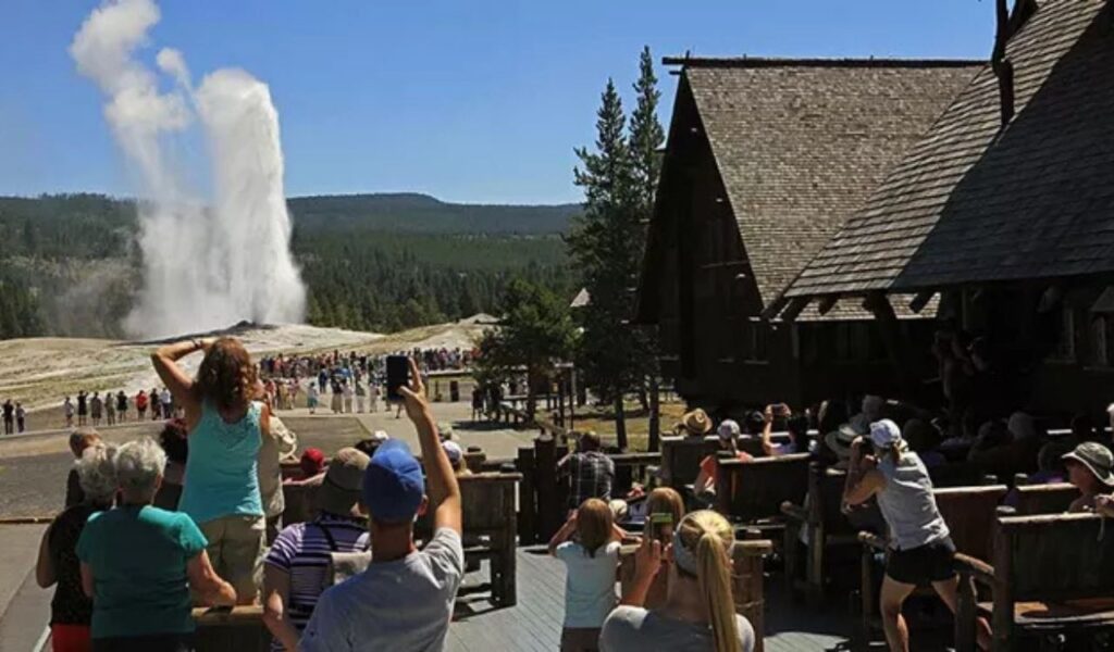 Old Faithful And The Upper Geyser Basin, Wyoming
