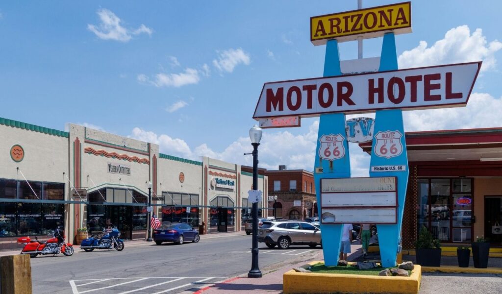 Williams, AZ, United States A motor hotel sign in front of a building