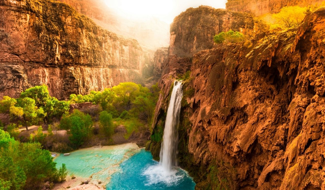 Havasa Falls, Havasupai Indian Reservation, Havasupai, Arizona, USA